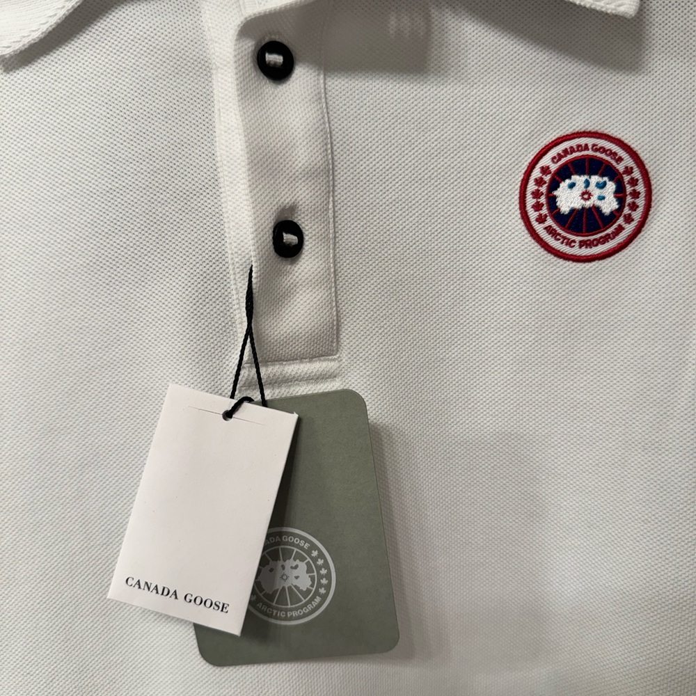 Men’s Canada Goose Beckley Polo in White - Picture 2 of 4